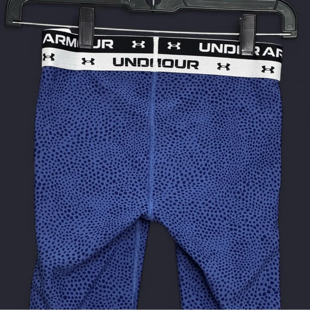 Under Armour Girls Navy‎ Blue Speckled Compression Ankle Crop Leggings Youth Med